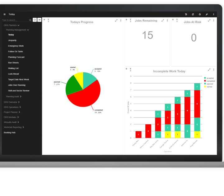 Business intelligence software in use